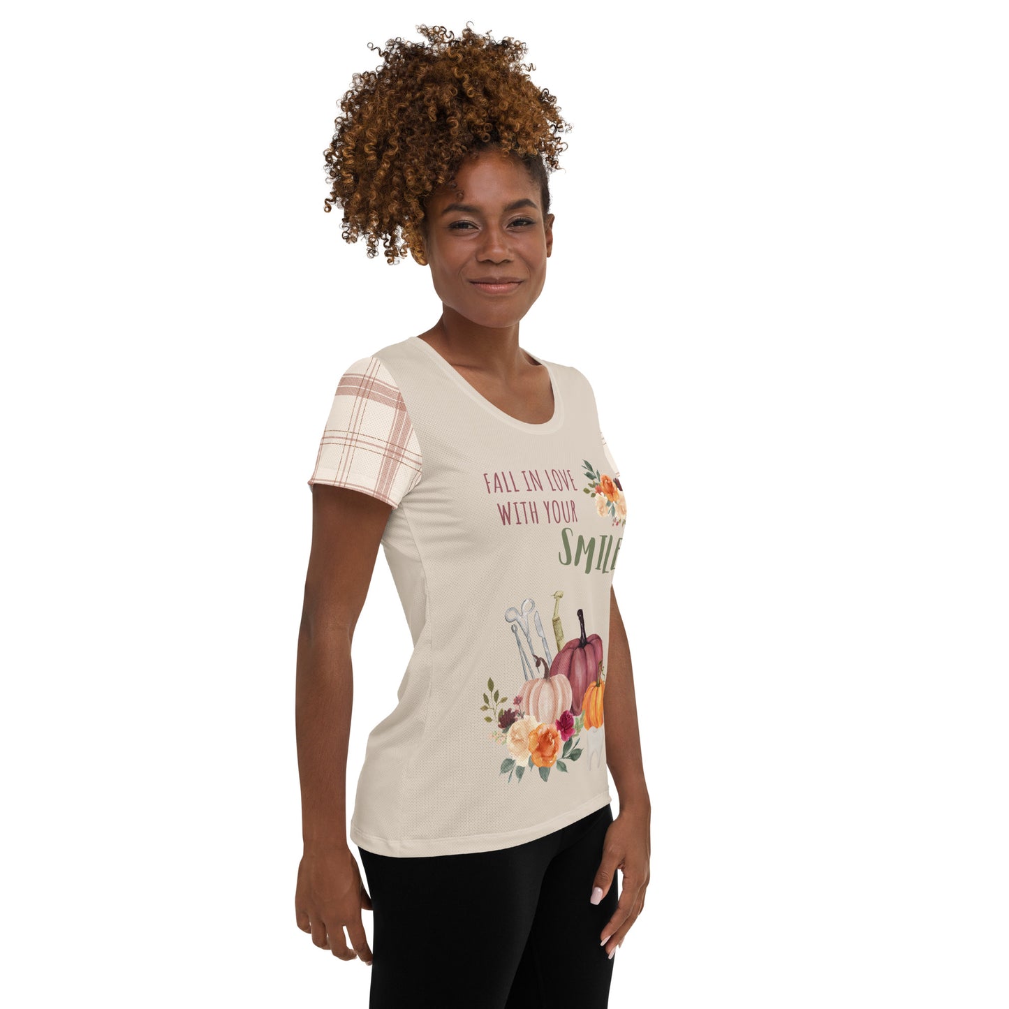 Women's "Love Your Smile" Athletic T-Shirt | Lin Ivoire