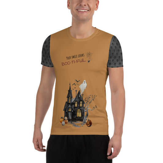 Men's "Boo-ti-ful Smile" Athletic T-Shirt | Nude