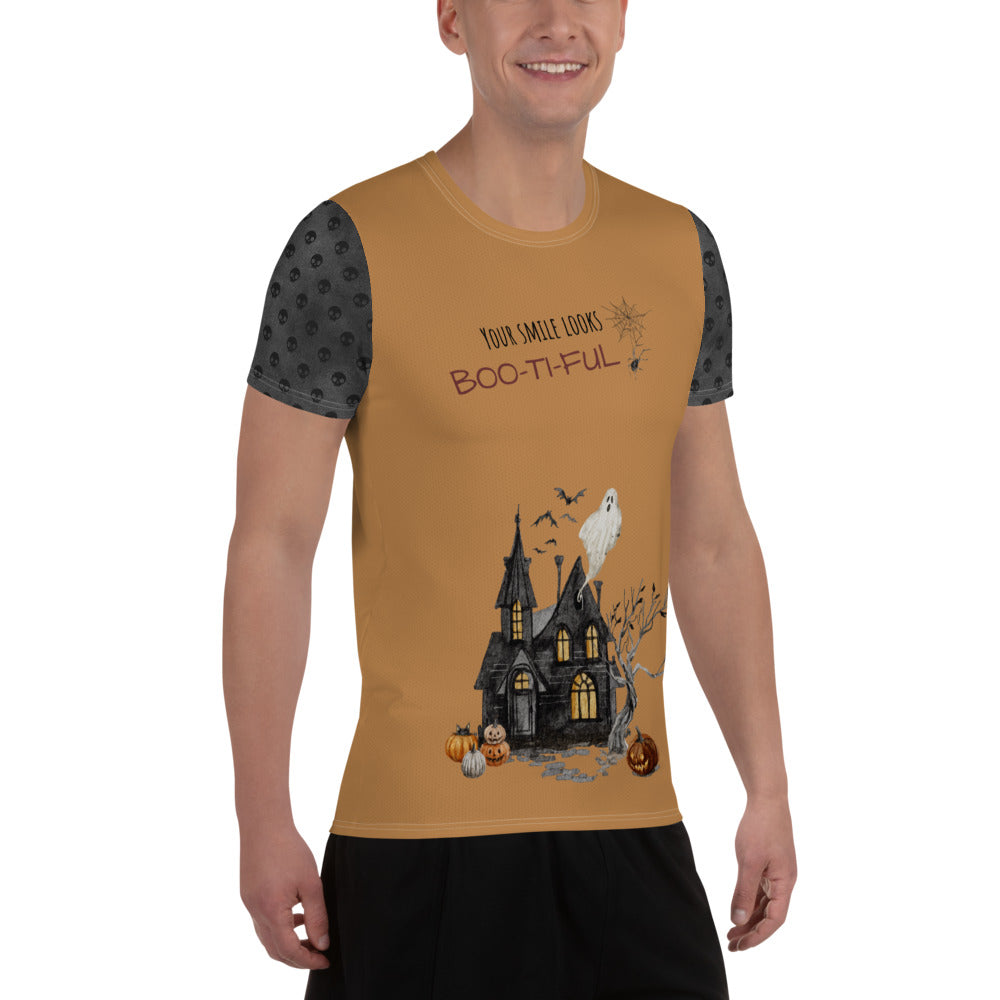 Men's "Boo-ti-ful Smile" Athletic T-Shirt | Nude