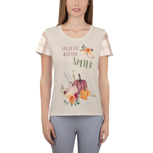 Women's "Love Your Smile" Athletic T-Shirt | Lin Ivoire