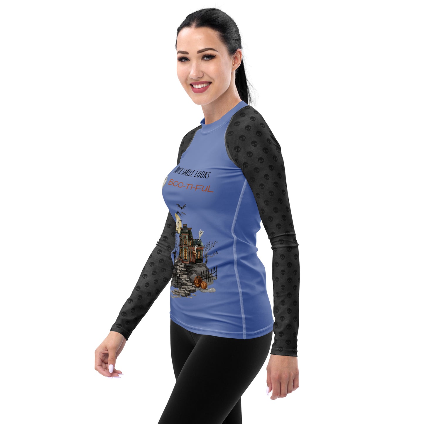 Women's "Boo-ti-ful Smile" Long-Sleeve Top | Wild Blue Yonder