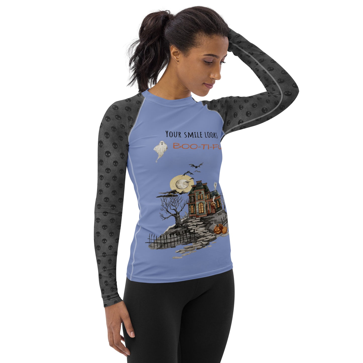 Women's "Boo-ti-ful Smile" Long-Sleeve Top | Wild Blue Yonder