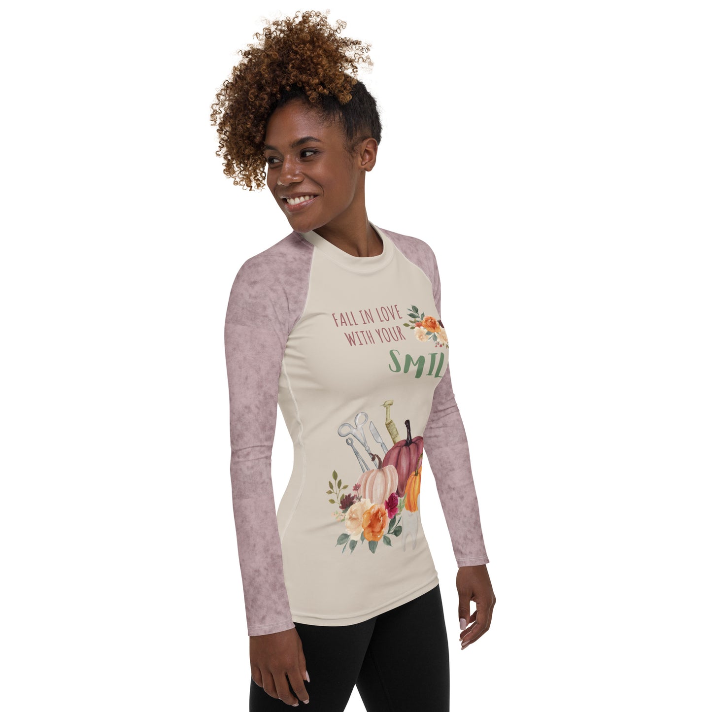 Women's "Love Your Smile" Long Sleeve Top | Moon Mist