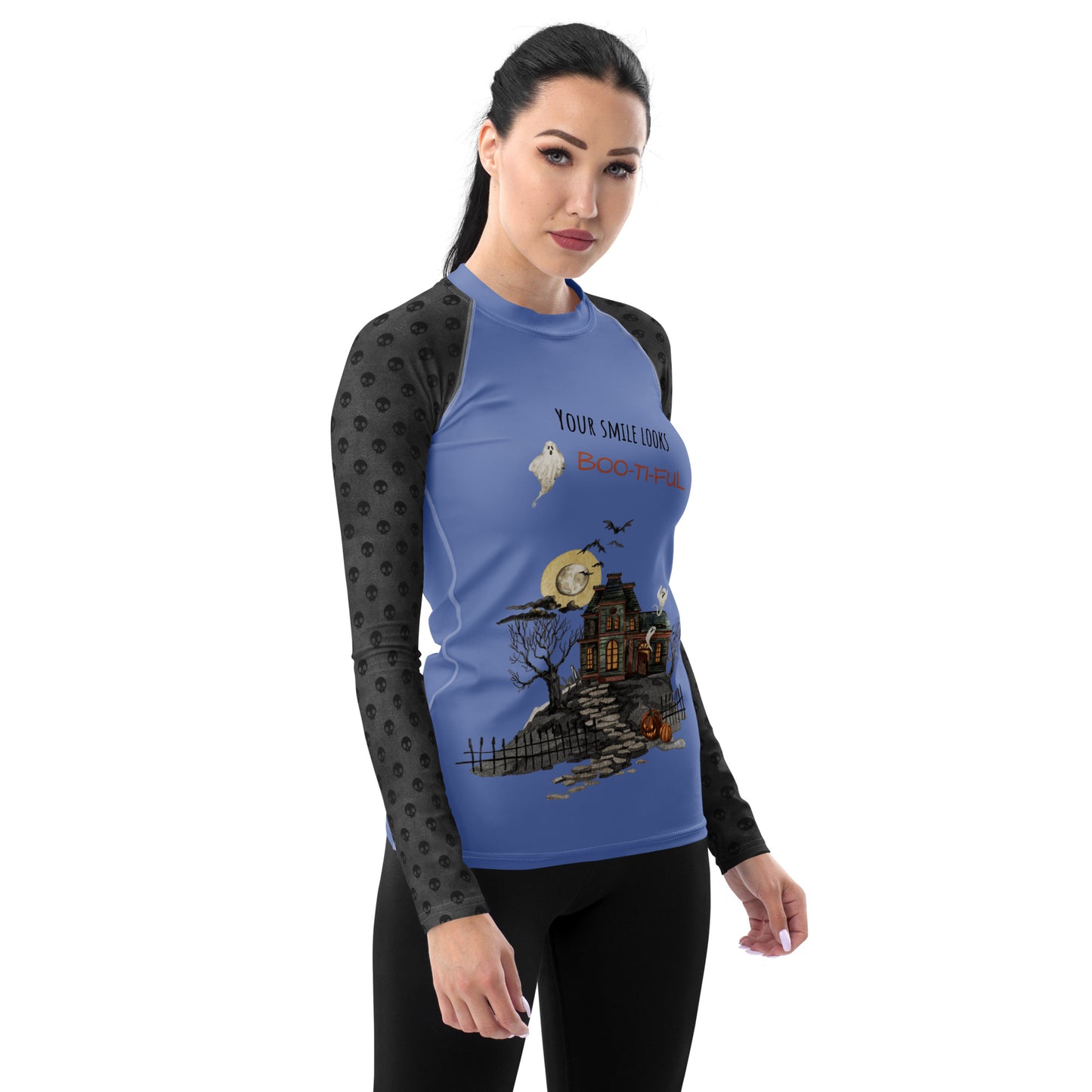 Women's "Boo-ti-ful Smile" Long-Sleeve Top | Wild Blue Yonder